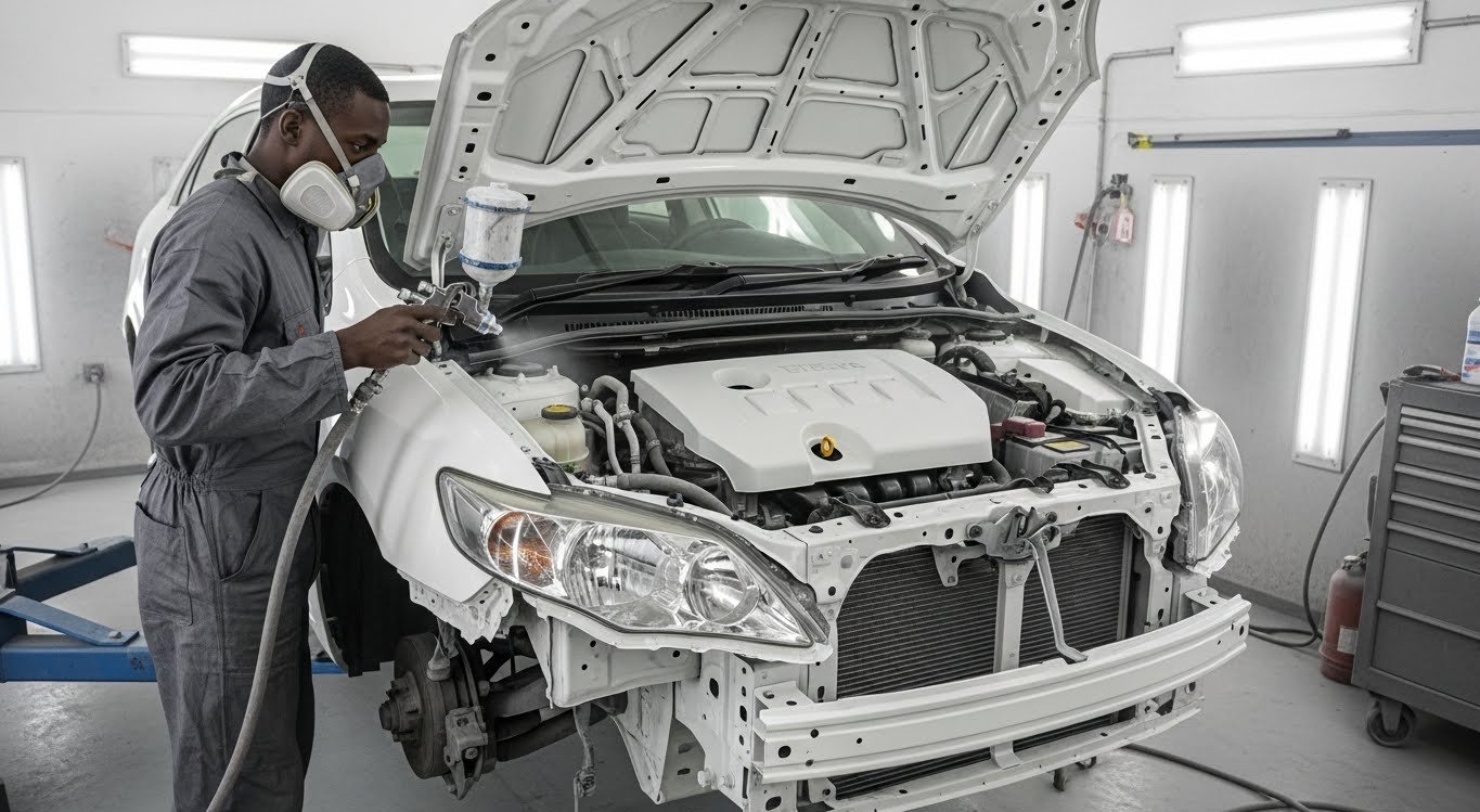 car spray painting bodyshop garage